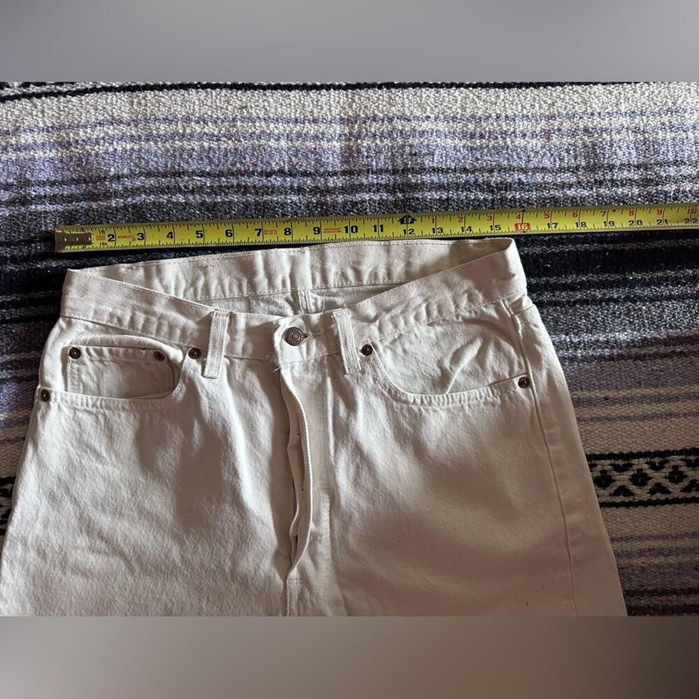 vintage • levi's 501 button fly painter pants denim white jeans canvas set of 2 - Picture 10 of 15